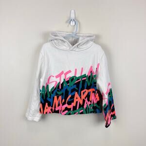 Stella McCartney Girls White Cotton Jersey Hoodie Scribble Logo Print 120 cm 6